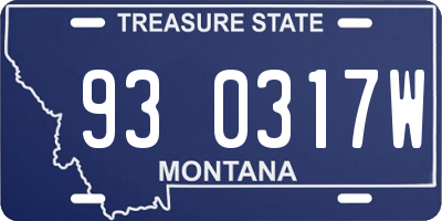MT license plate 930317W