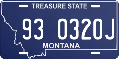 MT license plate 930320J