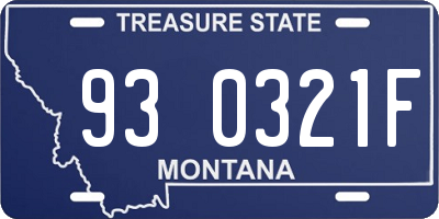 MT license plate 930321F