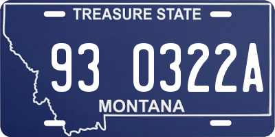 MT license plate 930322A