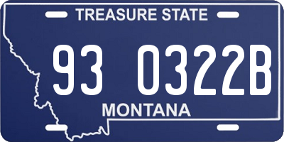 MT license plate 930322B