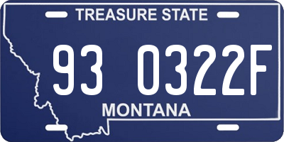 MT license plate 930322F