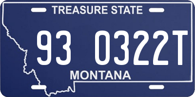 MT license plate 930322T