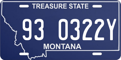 MT license plate 930322Y