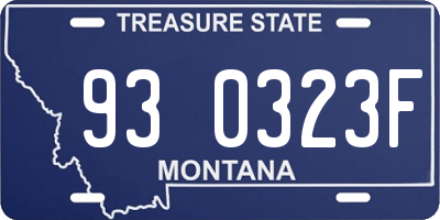 MT license plate 930323F