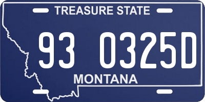 MT license plate 930325D