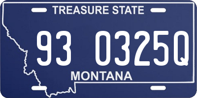 MT license plate 930325Q