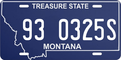 MT license plate 930325S