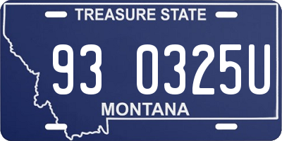 MT license plate 930325U