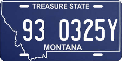 MT license plate 930325Y