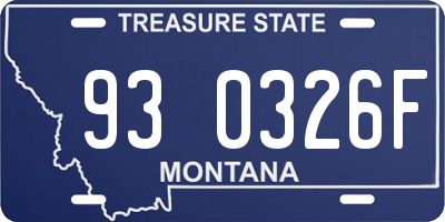 MT license plate 930326F