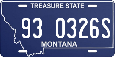 MT license plate 930326S