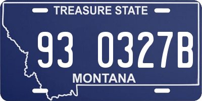 MT license plate 930327B
