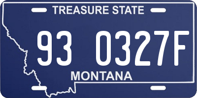 MT license plate 930327F