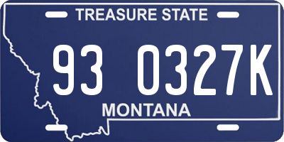 MT license plate 930327K