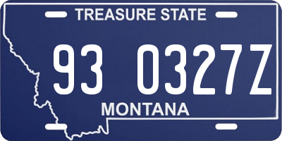 MT license plate 930327Z