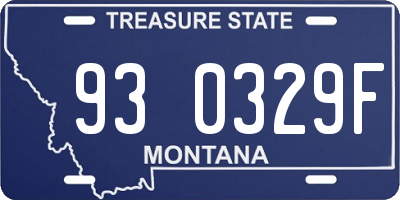 MT license plate 930329F