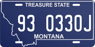 MT license plate 930330J