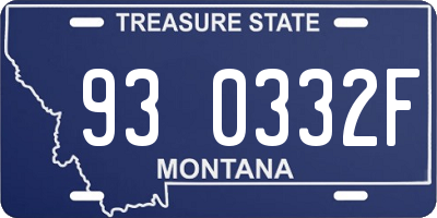 MT license plate 930332F