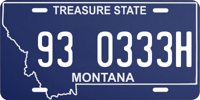 MT license plate 930333H