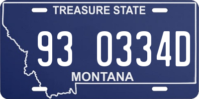 MT license plate 930334D