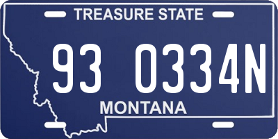 MT license plate 930334N
