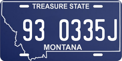 MT license plate 930335J