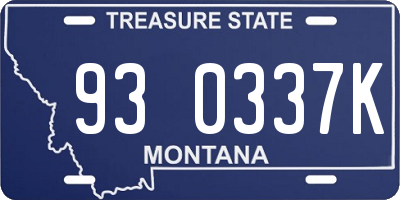 MT license plate 930337K