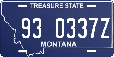 MT license plate 930337Z