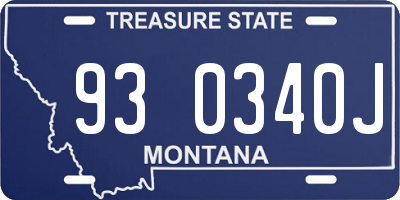 MT license plate 930340J