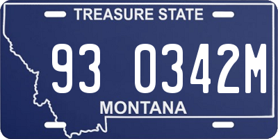 MT license plate 930342M