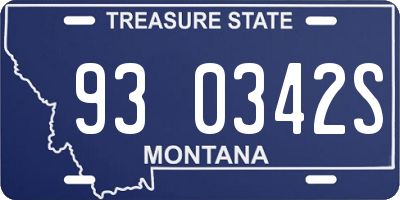 MT license plate 930342S