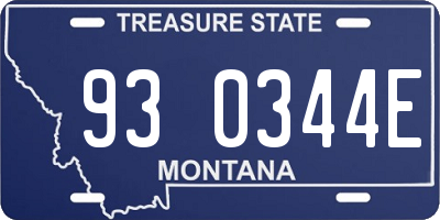 MT license plate 930344E
