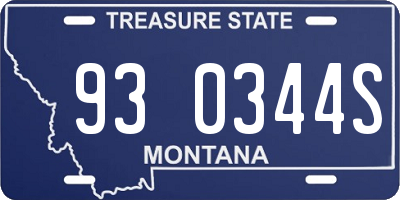 MT license plate 930344S
