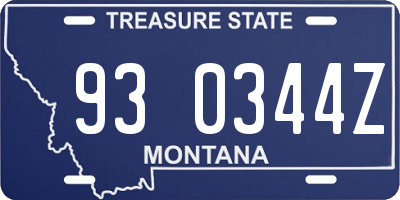 MT license plate 930344Z