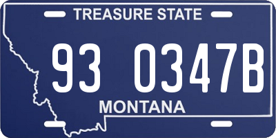 MT license plate 930347B