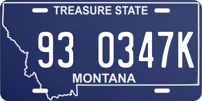 MT license plate 930347K