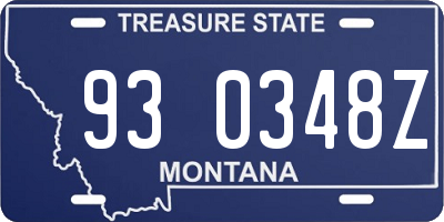 MT license plate 930348Z