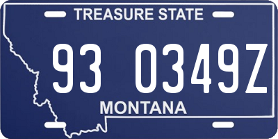 MT license plate 930349Z