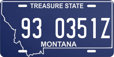MT license plate 930351Z