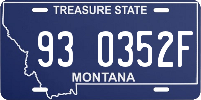 MT license plate 930352F