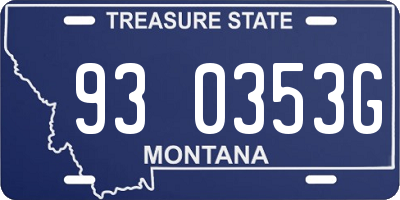 MT license plate 930353G