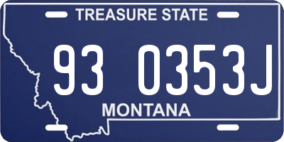 MT license plate 930353J