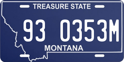 MT license plate 930353M