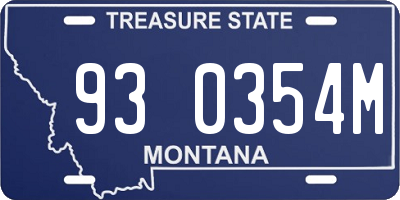 MT license plate 930354M