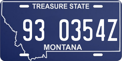 MT license plate 930354Z