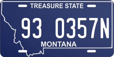 MT license plate 930357N