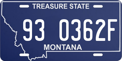 MT license plate 930362F