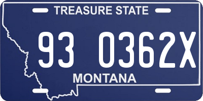 MT license plate 930362X