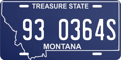 MT license plate 930364S